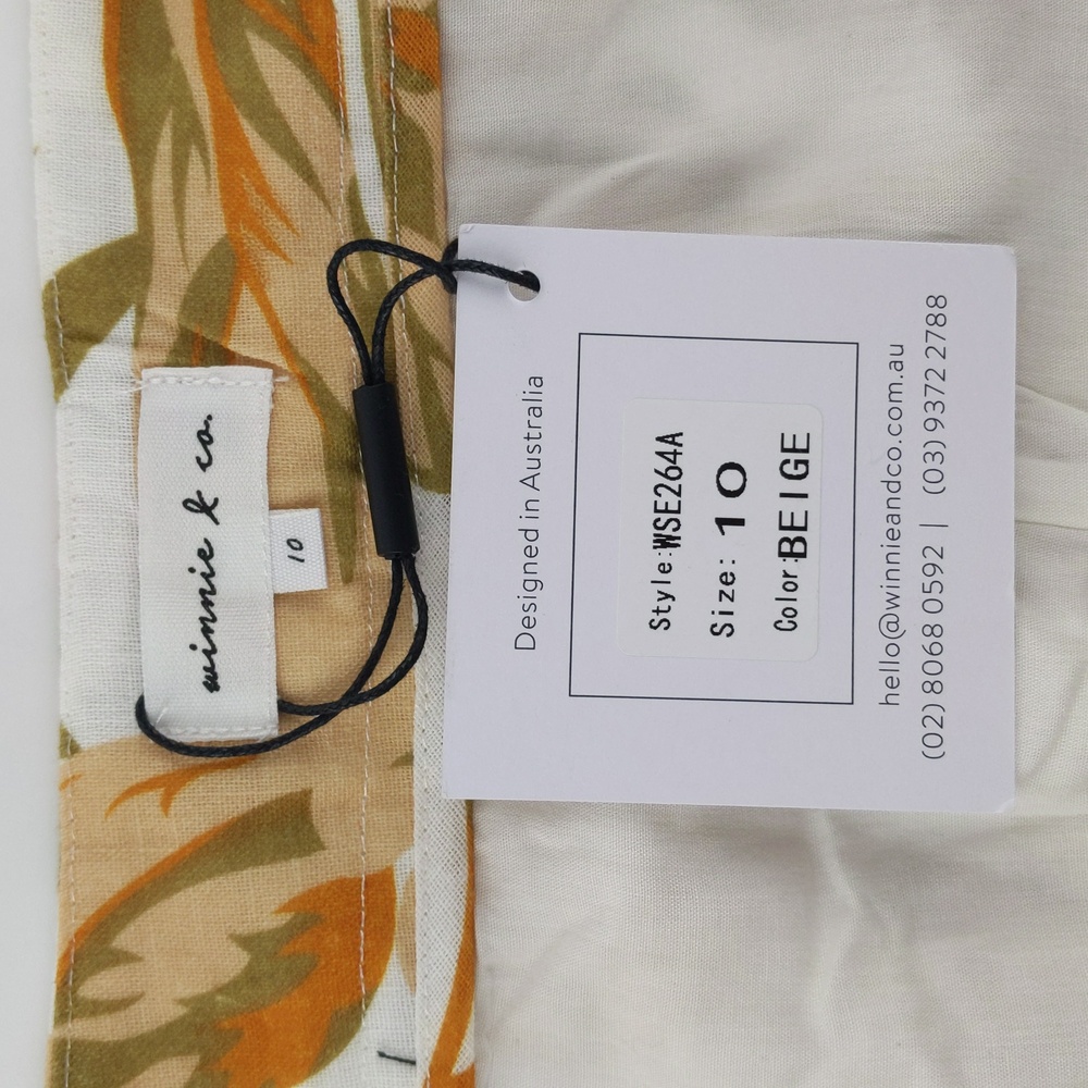Minnie & Co Women's Shorts Size 10 Beige Green White Zip Fly Pockets Lined NEW - Picture 8 of 10